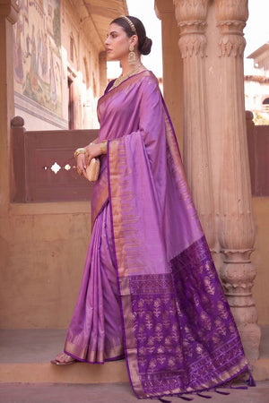 Violet Woven Soft Silk Saree (ACA9865)