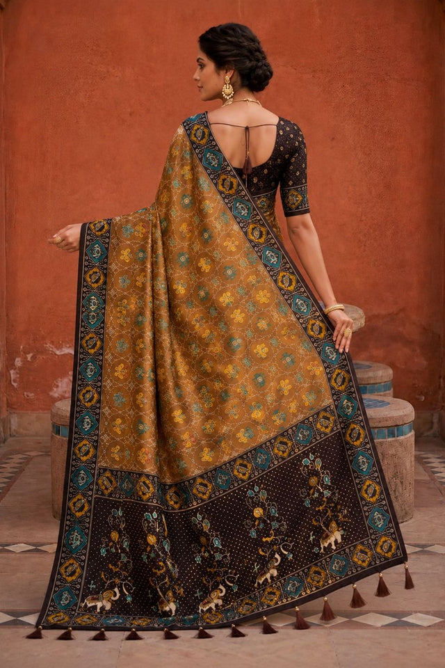 Brown Woven Silk Saree (ACA9967)