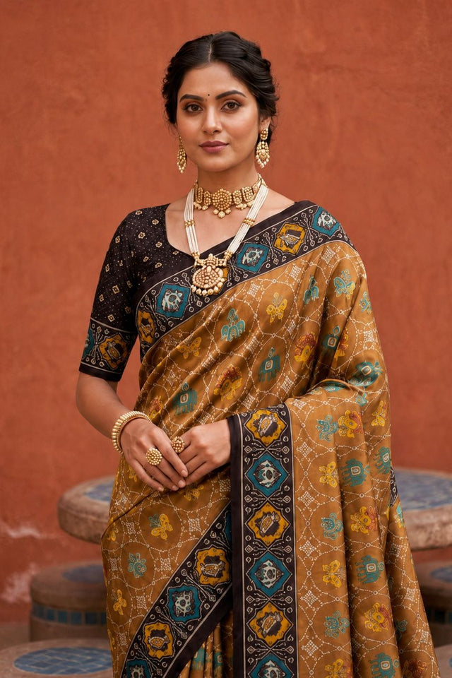 Brown Woven Silk Saree (ACA9967)