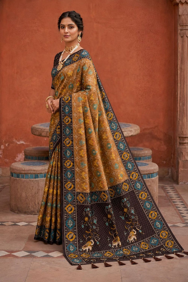Brown Woven Silk Saree (ACA9967)