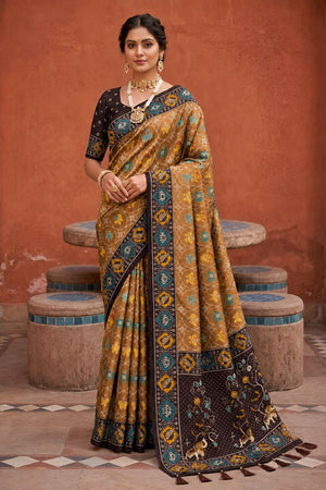 Brown Woven Silk Saree (ACA9967)