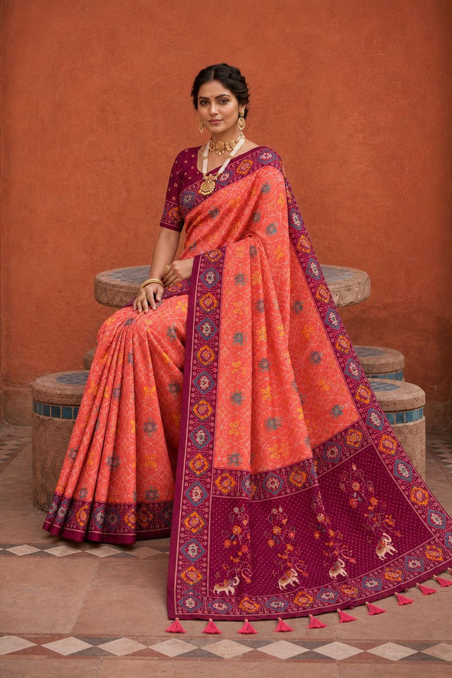 Pink Woven Silk Saree (ACA9968)