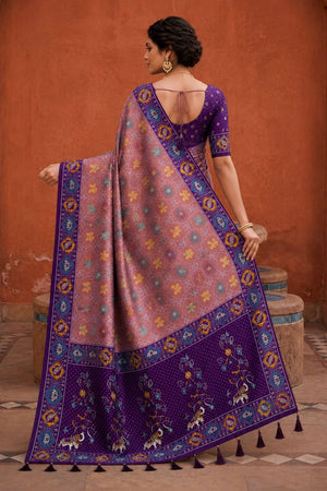 Purple Woven Silk Saree (ACA9969)