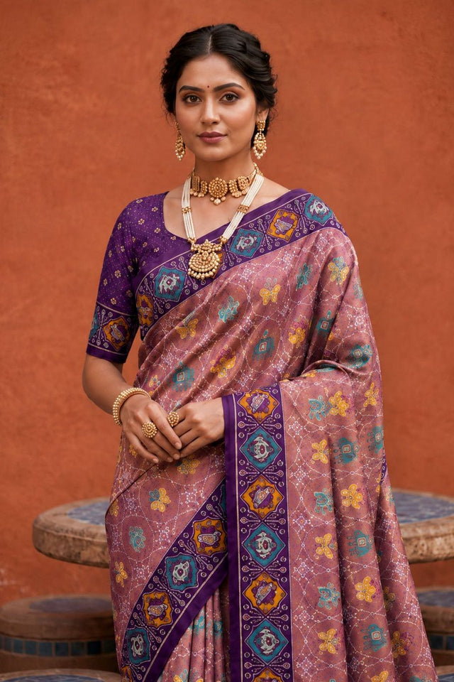 Purple Woven Silk Saree (ACA9969)