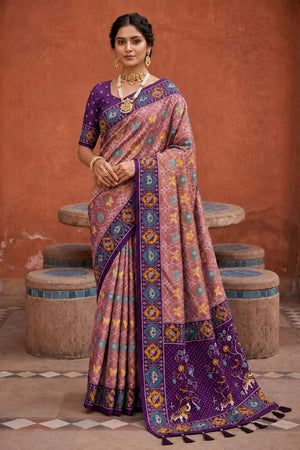 Purple Woven Silk Saree (ACA9969)