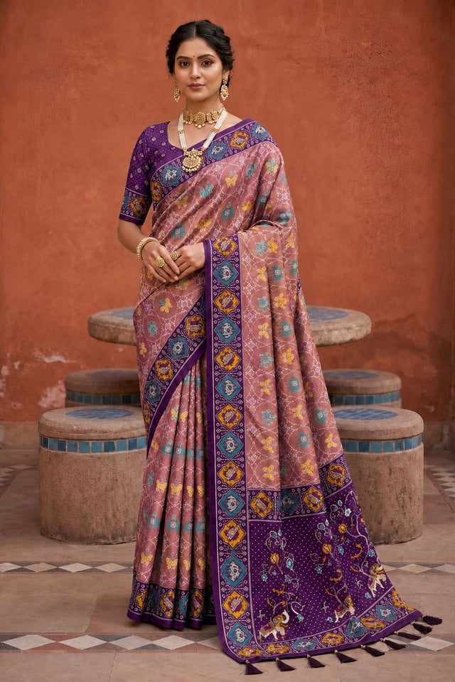 Purple Woven Silk Saree (ACA9969)