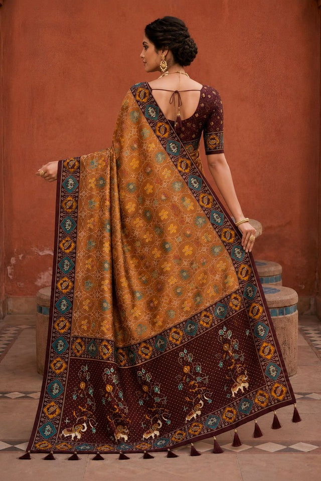 Maroon Woven Silk Saree (ACA9970)