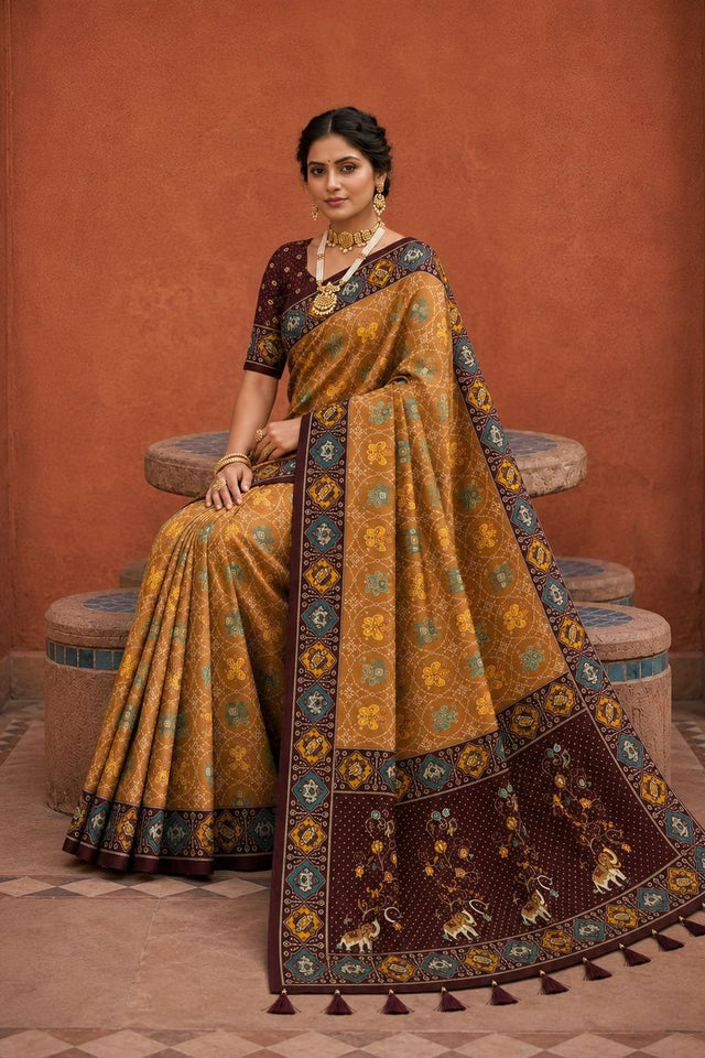 Maroon Woven Silk Saree (ACA9970)