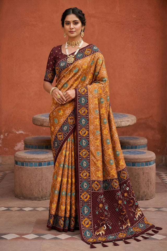 Maroon Woven Silk Saree (ACA9970)