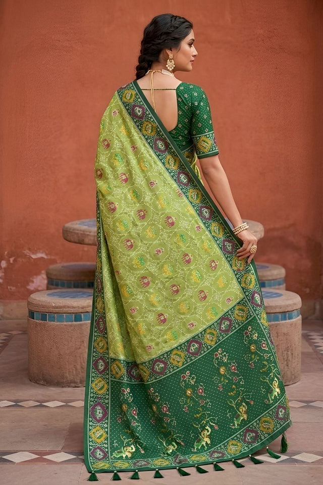 Green Woven Silk Saree (ACA9971)
