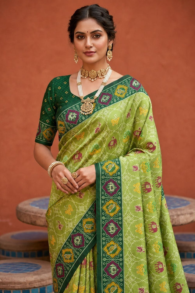 Green Woven Silk Saree (ACA9971)