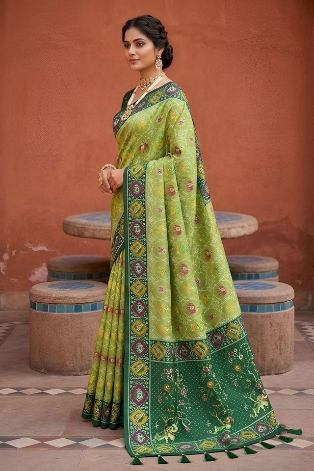Green Woven Silk Saree (ACA9971)