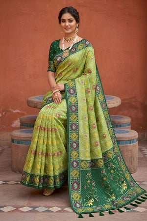 Green Woven Silk Saree (ACA9971)