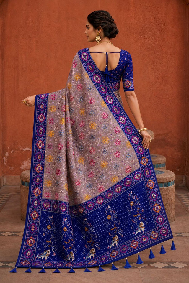 Violet Woven Silk Saree (ACA9972)