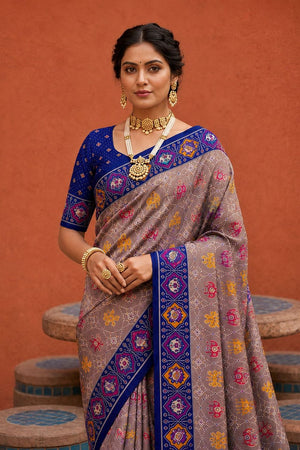 Violet Woven Silk Saree (ACA9972)