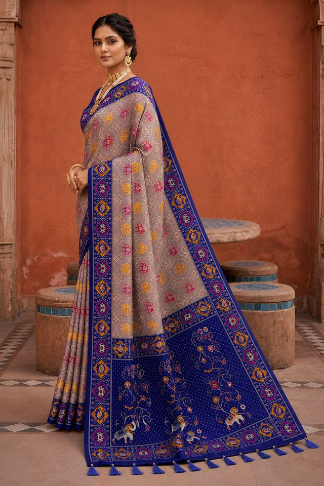 Violet Woven Silk Saree (ACA9972)