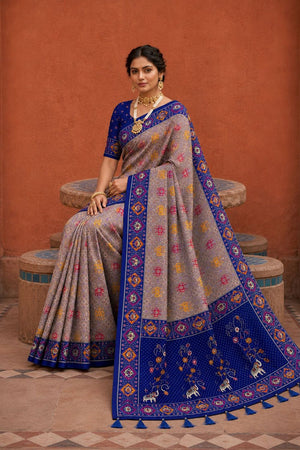 Violet Woven Silk Saree (ACA9972)