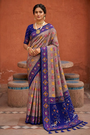 Violet Woven Silk Saree (ACA9972)