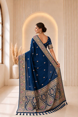 Blue Woven Banarasi Silk Saree (ACA9977)