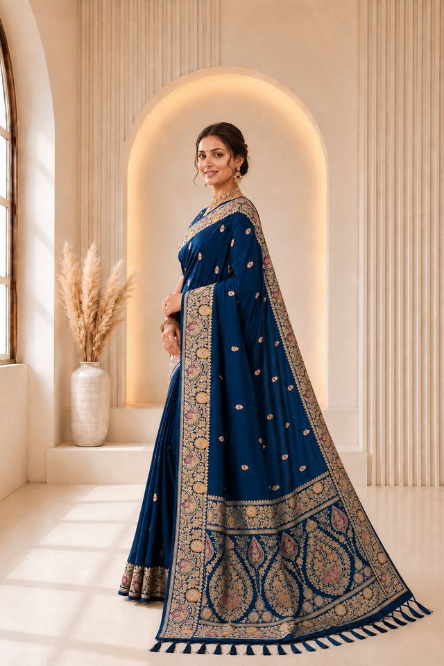 Blue Woven Banarasi Silk Saree (ACA9977)