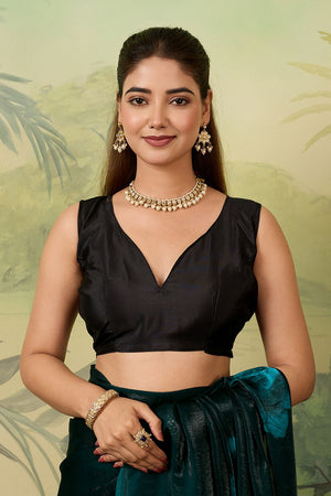 Green Printed Satin Silk Saree (ACA9997)