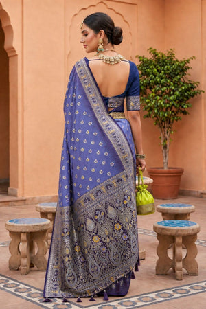 Lavender Woven Soft Silk Saree (ACB1009)