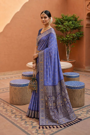 Lavender Woven Soft Silk Saree (ACB1009)