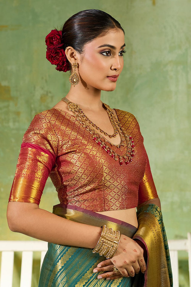 Green Woven Kanjivaram Silk Saree (ACB1024)