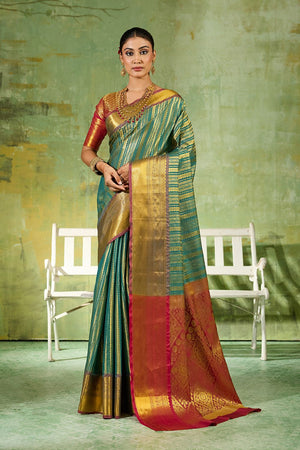 Green Woven Kanjivaram Silk Saree (ACB1024)