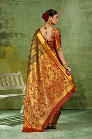 Brown Woven Kanjivaram Silk Saree (ACB1025)