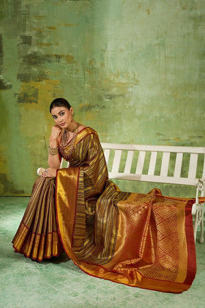 Brown Woven Kanjivaram Silk Saree (ACB1025)