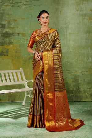 Brown Woven Kanjivaram Silk Saree (ACB1025)