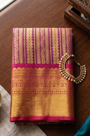 Purple Woven Kanjivaram Silk Saree (ACB1026)