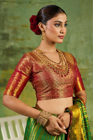 Green Woven Kanjivaram Silk Saree (ACB1027)