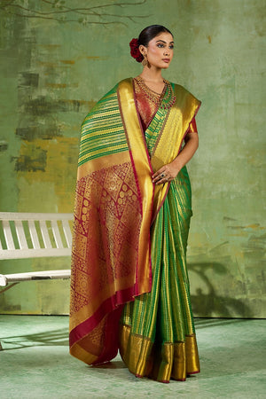 Green Woven Kanjivaram Silk Saree (ACB1027)