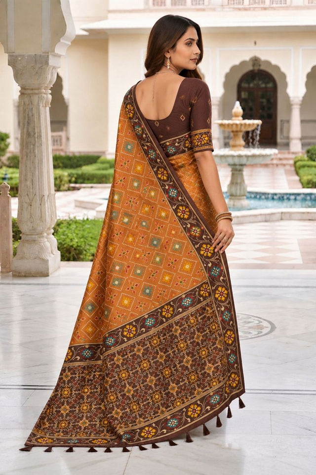 Maroon Floral Woven Silk Saree (ACB1058)