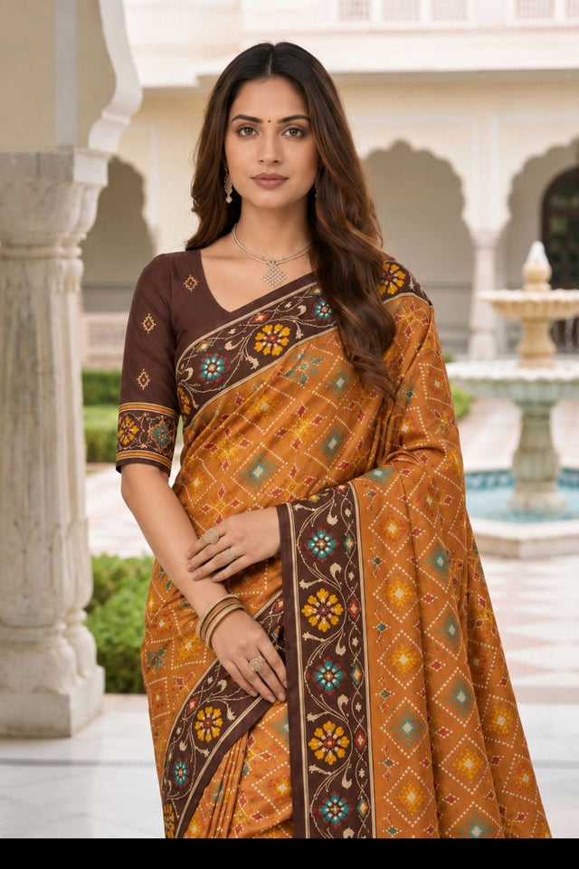 Maroon Floral Woven Silk Saree (ACB1058)