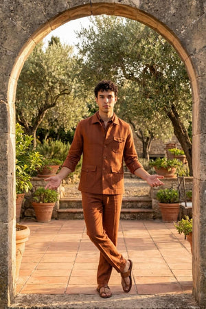 Mens Wine Solid Jute Nehru Jacket (ACB1068)