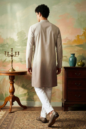Mens Lavender Embroidered Silk Kurta Set (ACB1076)