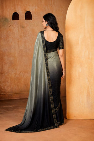Multi Color Solid Georgette Saree (ACB1088)