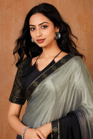 Multi Color Solid Georgette Saree (ACB1088)