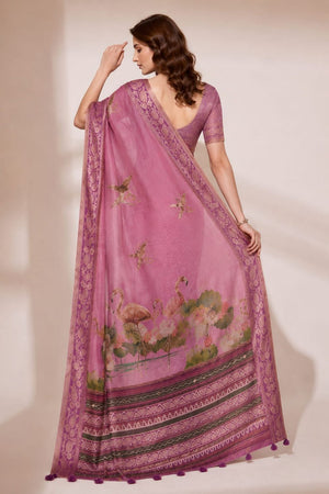 Pink Printed Kanjivaram Saree (ACB1091)