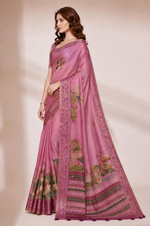 Pink Printed Kanjivaram Saree (ACB1091)