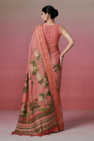 Pink Printed Kanjivaram Saree (ACB1094)