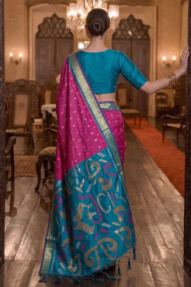 Pink Printed Soft Silk Saree (ACB1127)