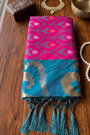 Pink Printed Soft Silk Saree (ACB1127)
