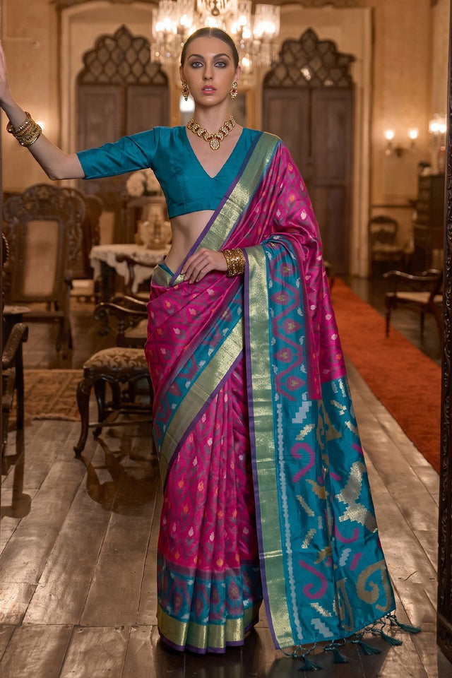 Pink Printed Soft Silk Saree (ACB1127)