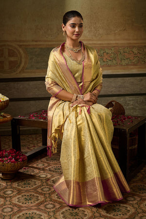 Gold Zari Woven Kanjivaram Silk Saree (ACB1135)