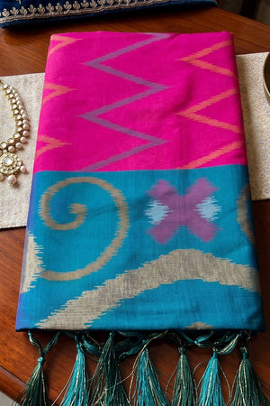 Pink Printed Soft Silk Saree (ACB1158)