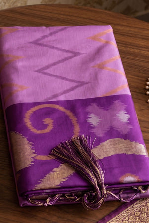 Lavender Printed Soft Silk Saree (ACB1160)